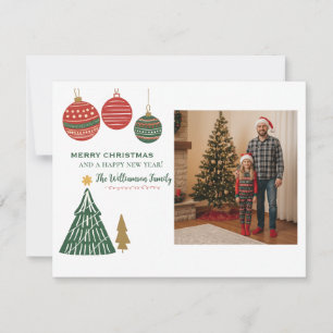 Cartes Pour Fêtes Annuelles Style moderne Ornements Arbre de Noël Photo