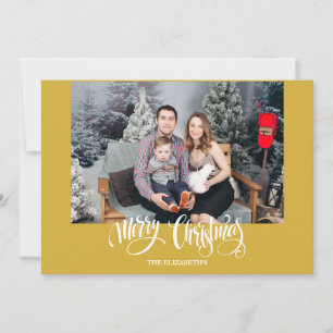 Cartes Pour Fêtes Annuelles Style moderne photo de Noël Or