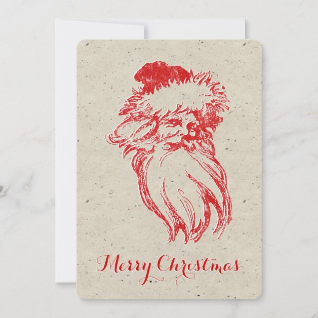 Cartes Pour Fêtes Annuelles Style père Noël Faux Letterpress dénaturé (Devant)