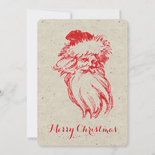 Cartes Pour Fêtes Annuelles Style père Noël Faux Letterpress en relief