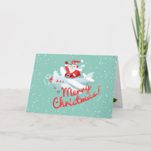 Cartes Pour Fêtes Annuelles Style vintage Père Noël - pilote Noël