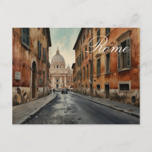 Cartes Pour Fêtes Annuelles Style Vintage Rome Voyage Aquarelle Italienne