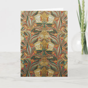 Cartes Pour Fêtes Annuelles Style William Morris Rose Vert Botanique