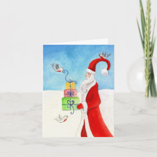 Cartes Pour Fêtes Annuelles Stylised Santa & venin Christmas art seasonal card