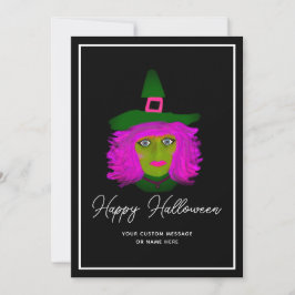 Cartes Pour Fêtes Annuelles Stylish Halloween Witch Script Signature Salutatio