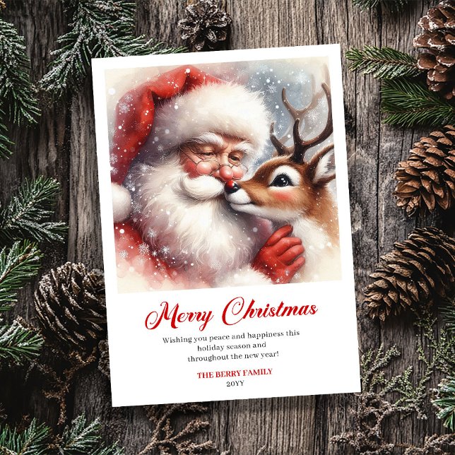 Cartes Pour Fêtes Annuelles Stylish Santa Claus Rudolph Cartoon Christmas Card (Stylish Santa Claus Rudolph Cartoon Christmas Greeting Card

)