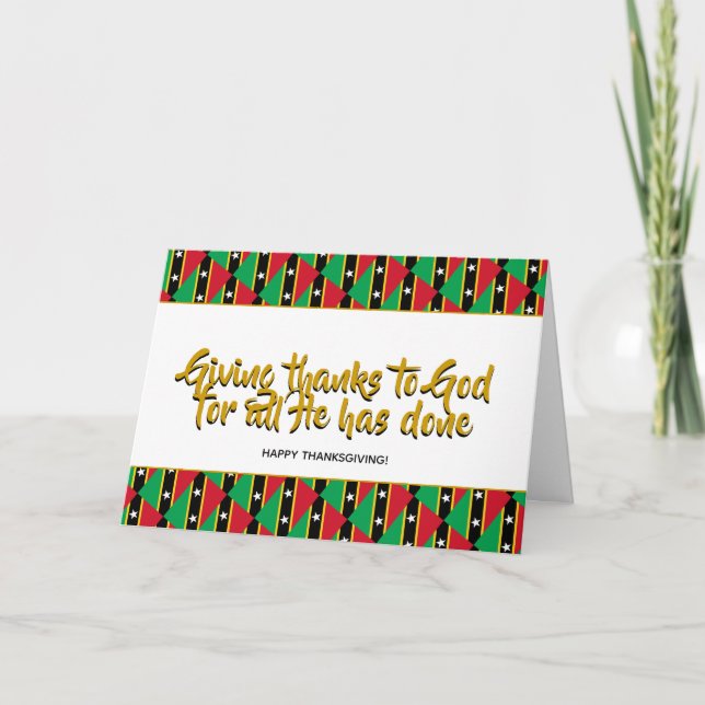 Cartes Pour Fêtes Annuelles Stylish ST KITTS NEVIS Donner Merci MERCI (Devant)