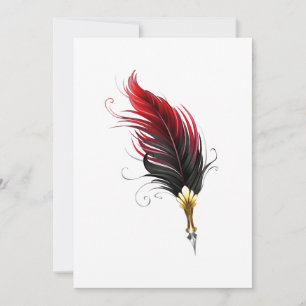 Cartes Pour Fêtes Annuelles Stylo rouge en plumes avec nib or