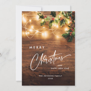 Cartes Pour Fêtes Annuelles Succursale de Mistletoe Salutation de Noël rustiqu