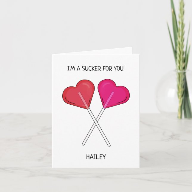 Cartes Pour Fêtes Annuelles Sucette personnalisée Je suis une Suceuse Pour Vou (Devant)