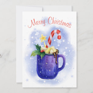 Cartes Pour Fêtes Annuelles Sucre de canne au chocolat chaud