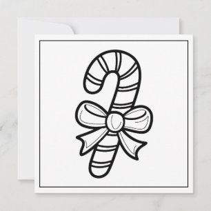 Cartes Pour Fêtes Annuelles Sucre de canne de coloriage de Noël festif