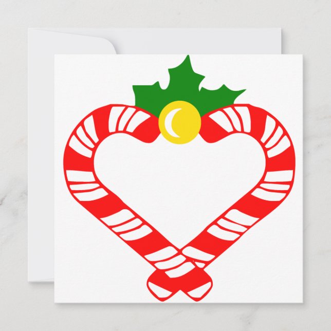 Cartes Pour Fêtes Annuelles Sucre de canne de Noël (Devant)