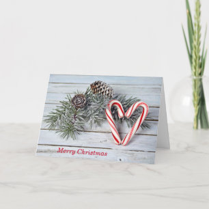 Cartes Pour Fêtes Annuelles Sucre de canne de Noël Coeur