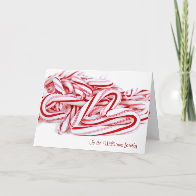 Cartes Pour Fêtes Annuelles Sucre de canne de Noël Coeur (Devant)