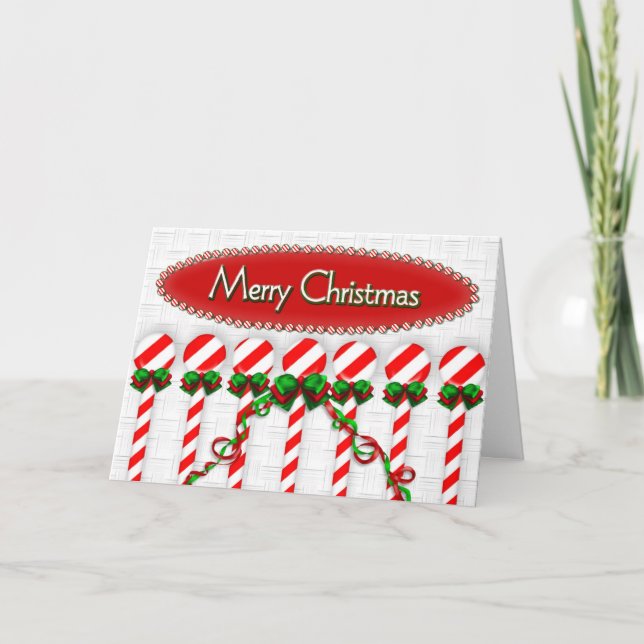 CARTES POUR FÊTES ANNUELLES SUCRE DE CANNE DOUCE NOËL SATISFAIT (Devant)