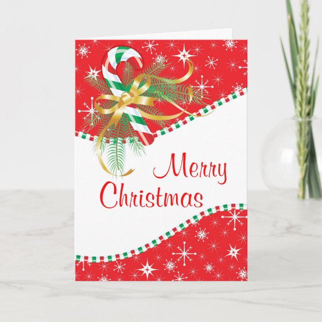 Cartes Pour Fêtes Annuelles Sucre de canne Noël (Devant)