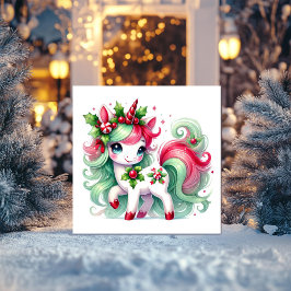 Cartes Pour Fêtes Annuelles Sucre de canne Noël Unicorne