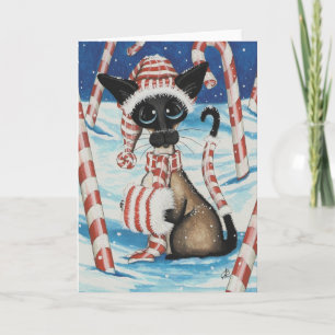 Cartes Pour Fêtes Annuelles Sucre de canne siamois Kitty
