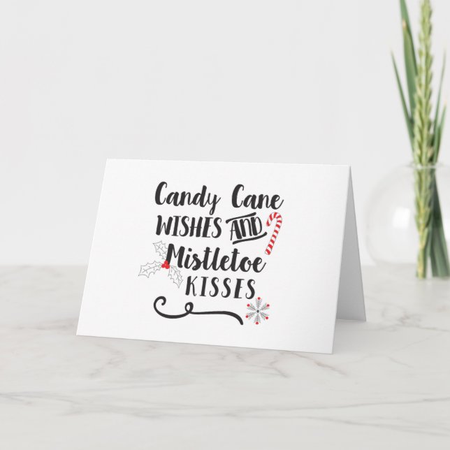 Cartes Pour Fêtes Annuelles sucre de canne souhaits et biscuits (Devant)