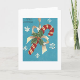Cartes Pour Fêtes Annuelles Sucre de canne vintage de Joyeux Noël