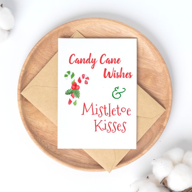 Cartes Pour Fêtes Annuelles Sucre de canne Wives & Mistletoe Kisses Noël (Créateur téléchargé)