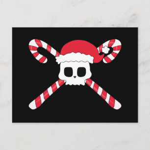 Cartes Pour Fêtes Annuelles sucres de canne Crâne Santa Hat Noël