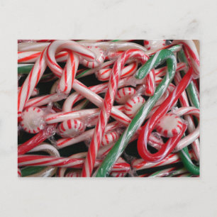 Cartes Pour Fêtes Annuelles Sucres de canne et menthe de Noël