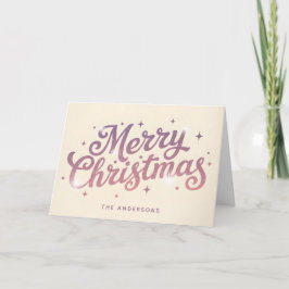 Cartes Pour Fêtes Annuelles Sugarplum Retro Script Joyeux Noël