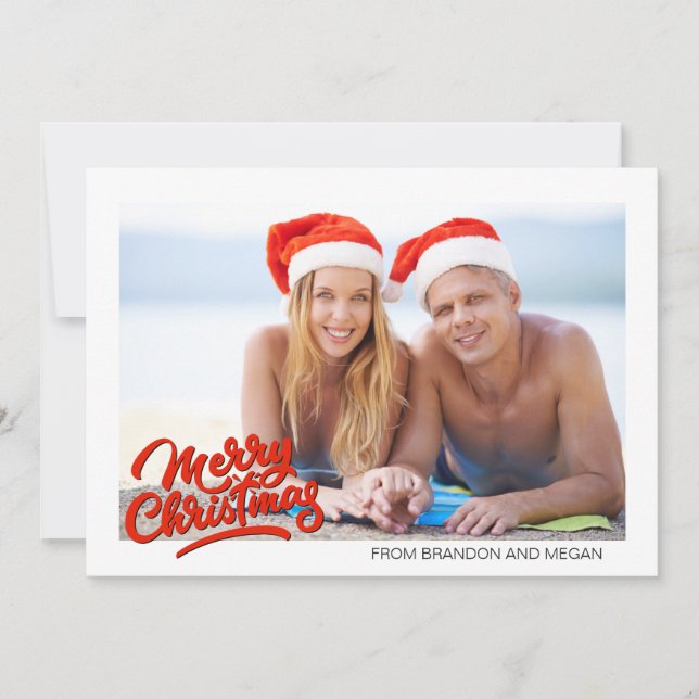 Cartes Pour Fêtes Annuelles Summer Beach Joyeux Noël Photo (Devant)