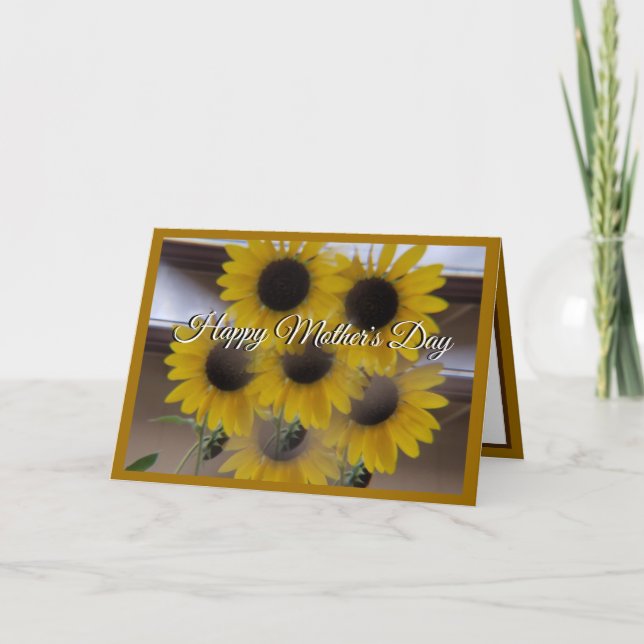 Cartes Pour Fêtes Annuelles Sunflower Kaleidoscope Golden Mothers Day Card (Devant)