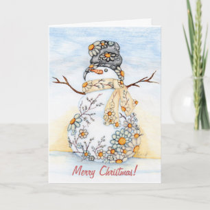 Cartes Pour Fêtes Annuelles Sunrise Daisy Snowman