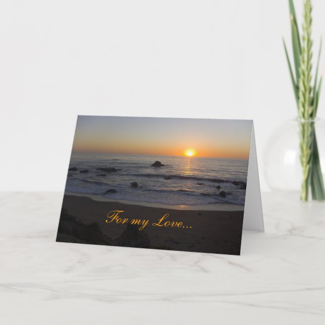 Cartes Pour Fêtes Annuelles Sunset Beach For Love Saint-Valentin (Devant)
