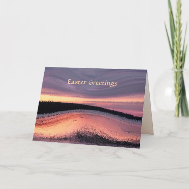 Cartes Pour Fêtes Annuelles Sunset Ocean Wave Pâques Abstrait (Devant)