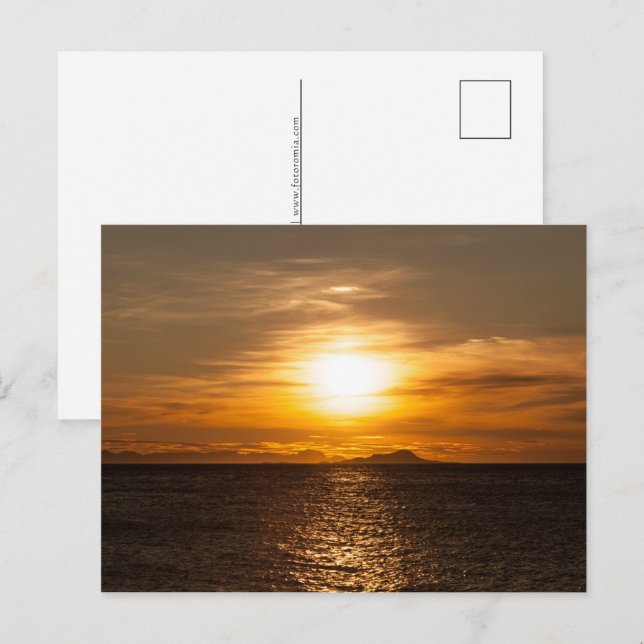Cartes Pour Fêtes Annuelles Sunset Seascape Nature Photo (Devant / Derrière)