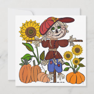Cartes Pour Fêtes Annuelles Super mignon Scarecrow