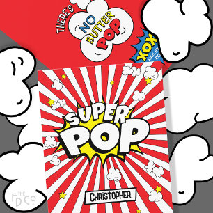Cartes Pour Fêtes Annuelles SUPER POP ! Il n'y a pas de papillon ! Pun Popcorn