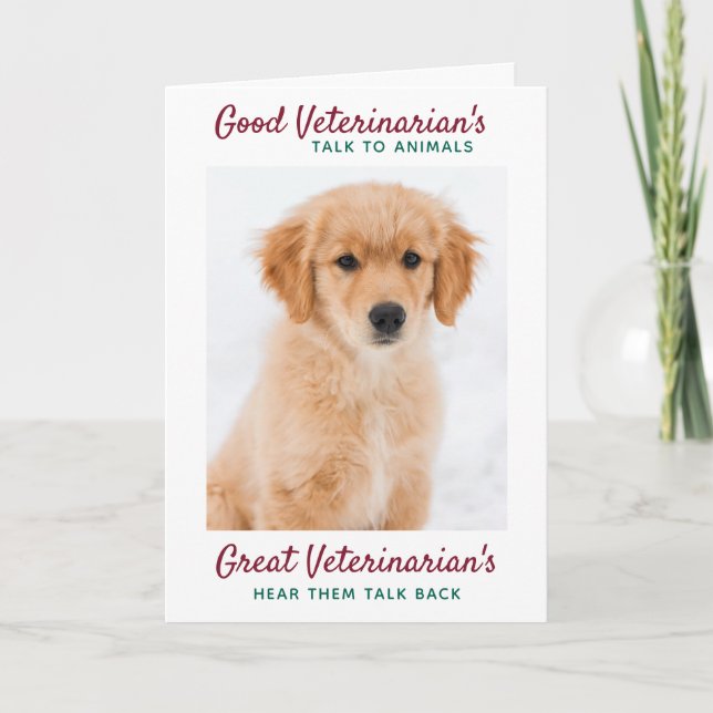 Cartes Pour Fêtes Annuelles Super Vétérinaire Photo de Noël Personnalisée pour (Devant)