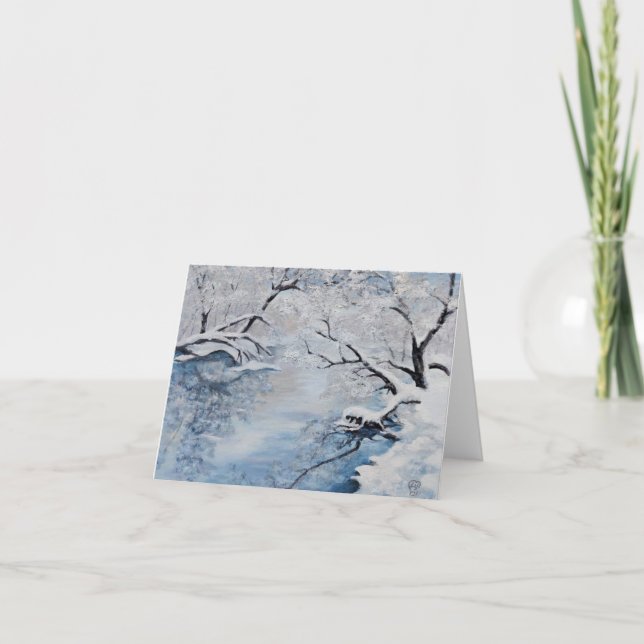 Cartes Pour Fêtes Annuelles Superbe paysage enneigé, tableau de Luna Smith (Devant)