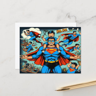 Cartes Pour Fêtes Annuelles Superhero papa