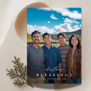 Cartes Pour Fêtes Annuelles Superposer Photo Bénédictions de Noël Famille reli