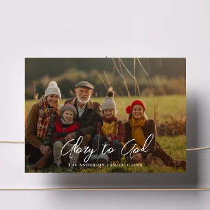 Cartes Pour Fêtes Annuelles Superposer Photo Gloire de Noël à Dieu Religieux