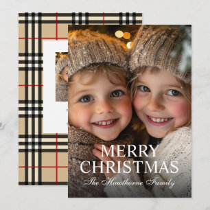 Cartes Pour Fêtes Annuelles Superposition de photo de Noël moderne élégant