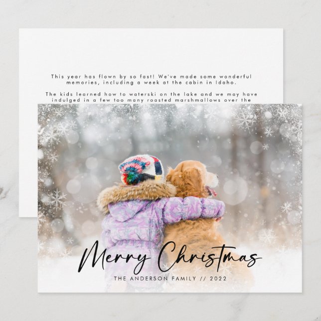 Cartes Pour Fêtes Annuelles Superposition du flocon de neige (Devant / Derrière)