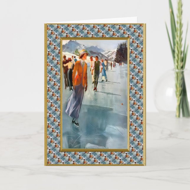 Cartes Pour Fêtes Annuelles Sur la glace (Devant)