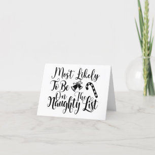 Cartes Pour Fêtes Annuelles Sur Santas Naughty List   Script de Noël amusant