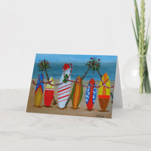 Cartes Pour Fêtes Annuelles Surf de Noël