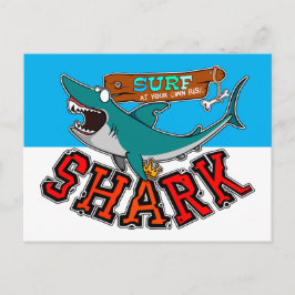 Cartes Pour Fêtes Annuelles Surf with the shark