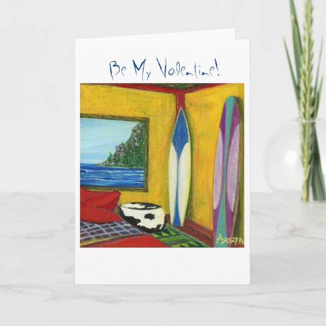Cartes Pour Fêtes Annuelles Surfer de BeMyValentine GreetingCard©2016Soul (Devant)