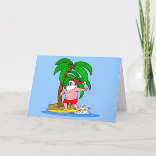 Cartes Pour Fêtes Annuelles surfing de Santa Claus